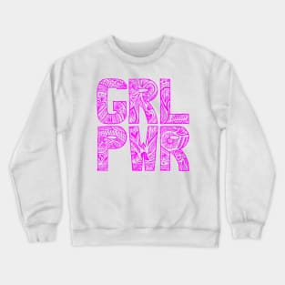 Floral girlpower text in pink Crewneck Sweatshirt